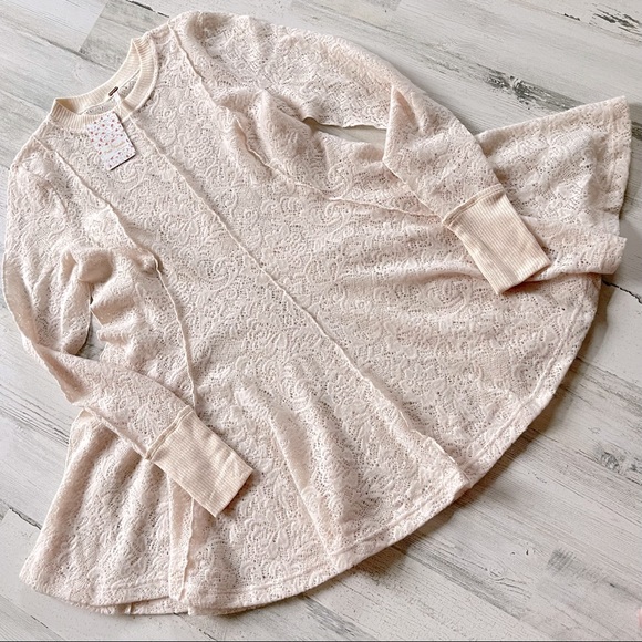 Free People Lace Knee Length Dress. NWT. Size S - Picture 5 of 6